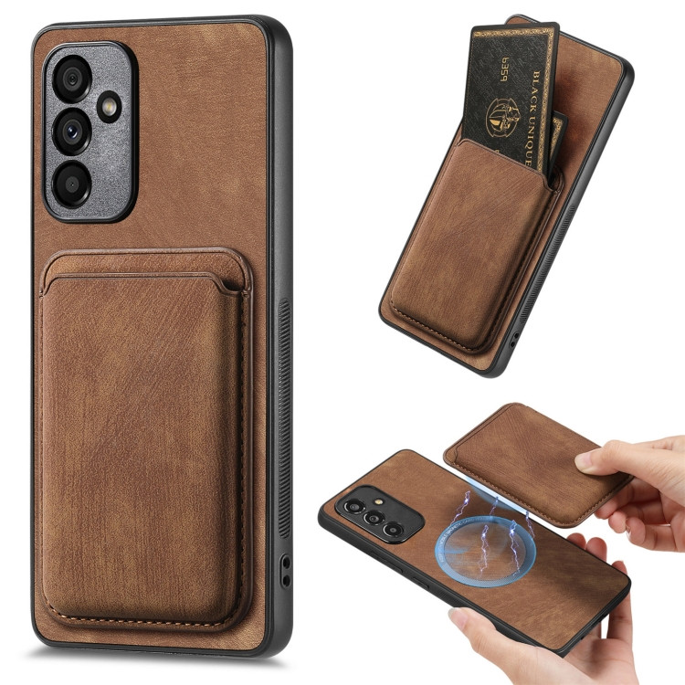 Samsung Cases - Galaxy A25 5G Cases Card Leather Magnetic Brown