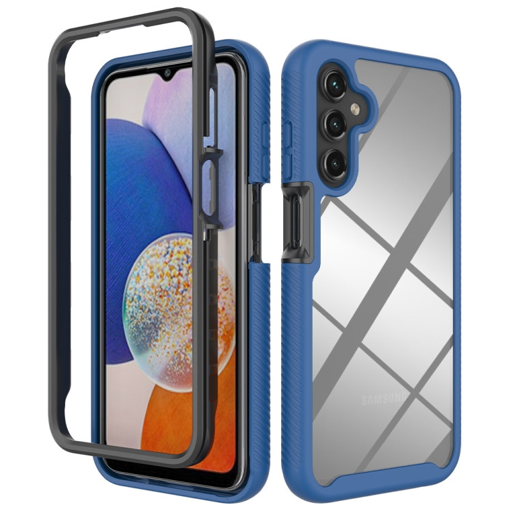 Samsung Galaxy A15 5G Starry Sky Solid Color Shockproof TPU Clear PC Phone Case - Dark Blue Samsung Galaxy A15 5G Starry Sky Solid Color Shockproof TPU Clear PC Phone Case - Dark Blue