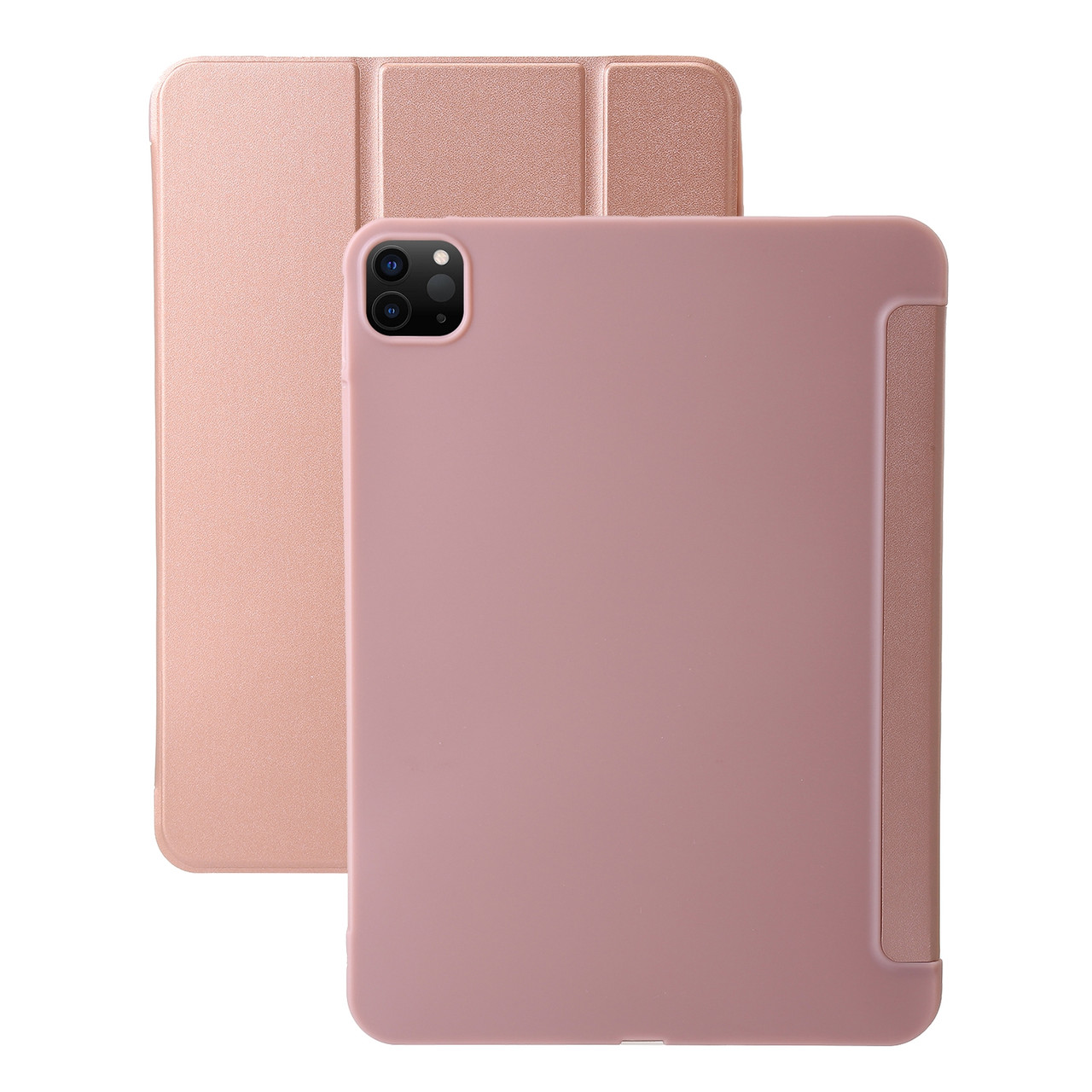iPad 本体 ローズゴールド iPad Pro 13 2024 Three-fold Holder Flip Tablet Leather Case - Rose