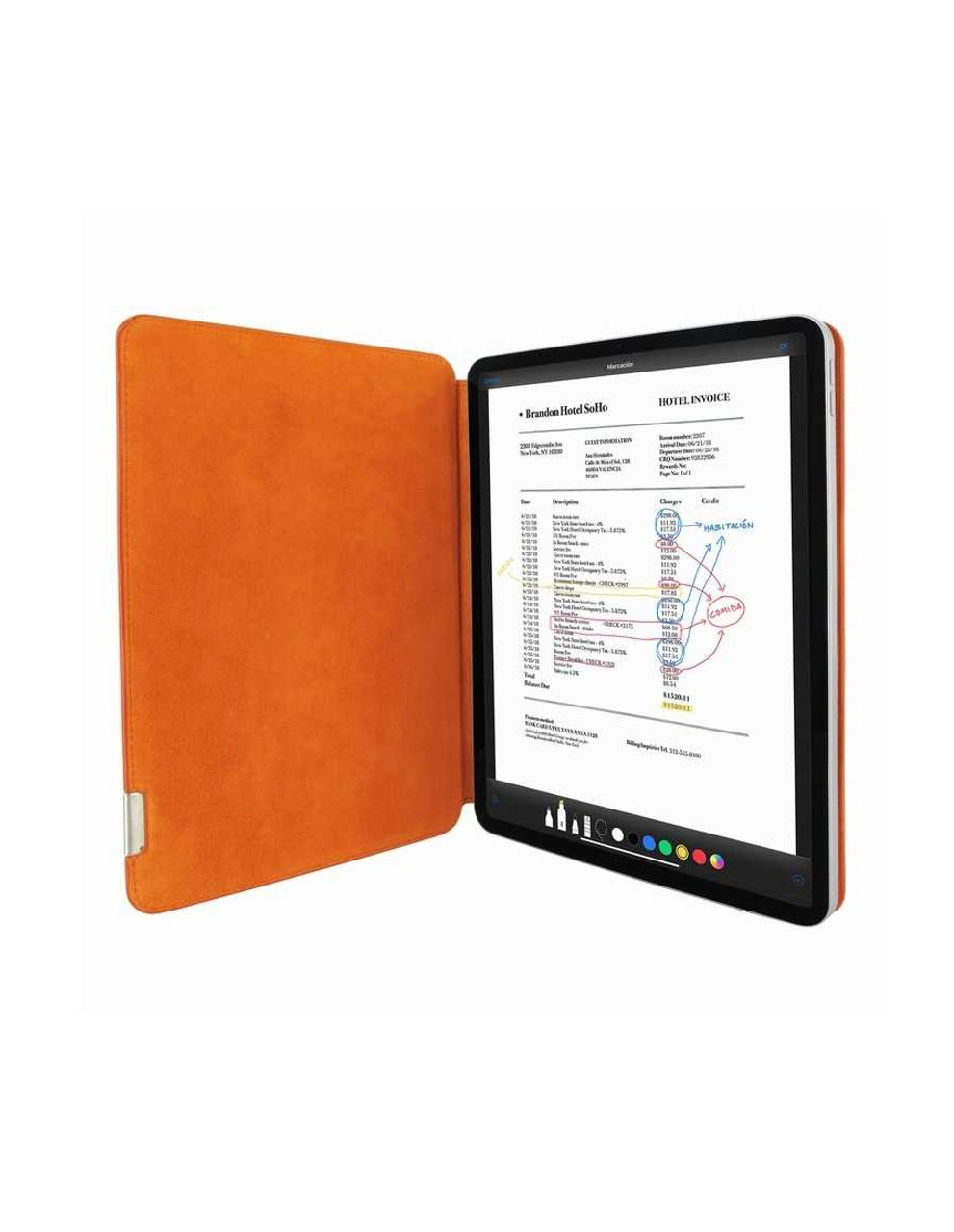 Piel Frama Orange Ostrich FramaSlim Leather Case for iPad Pro 13inch