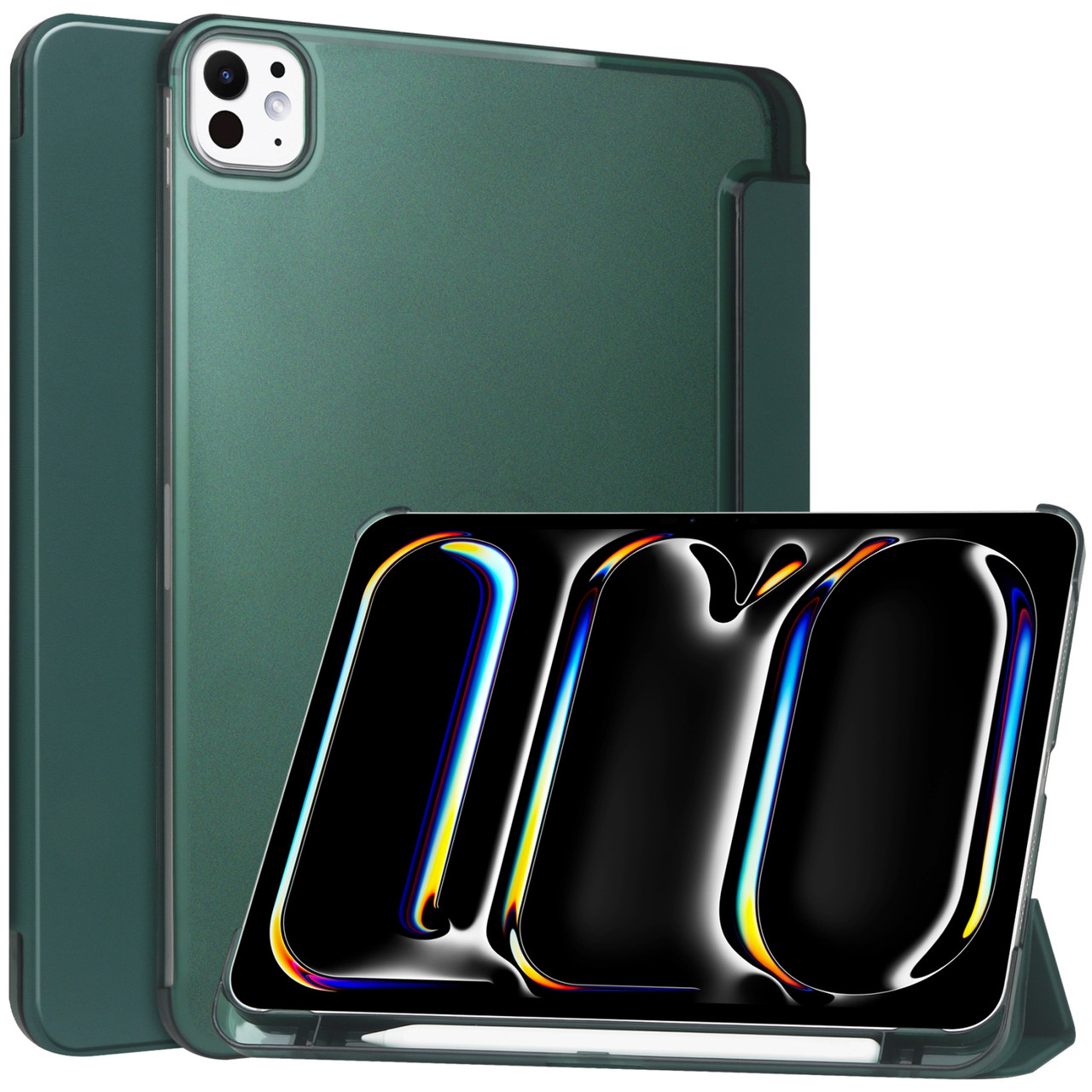 TOD'S 　トッズ　iPadケース　ダークグリーン iPad Pro 13 2024 3-fold Semi-transparent Frosted Smart Leather