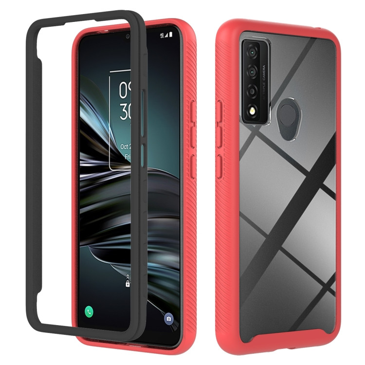 TCL 20 XE Starry Sky Solid Color Series PC + TPU Phone Case - Red TCL 20 XE Starry Sky Solid Color Series PC + TPU Phone Case - Red
