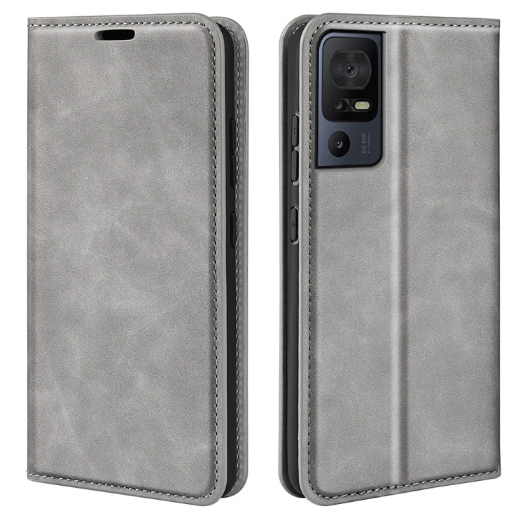 Phone Cases - TCL Leather Magnetic Grey