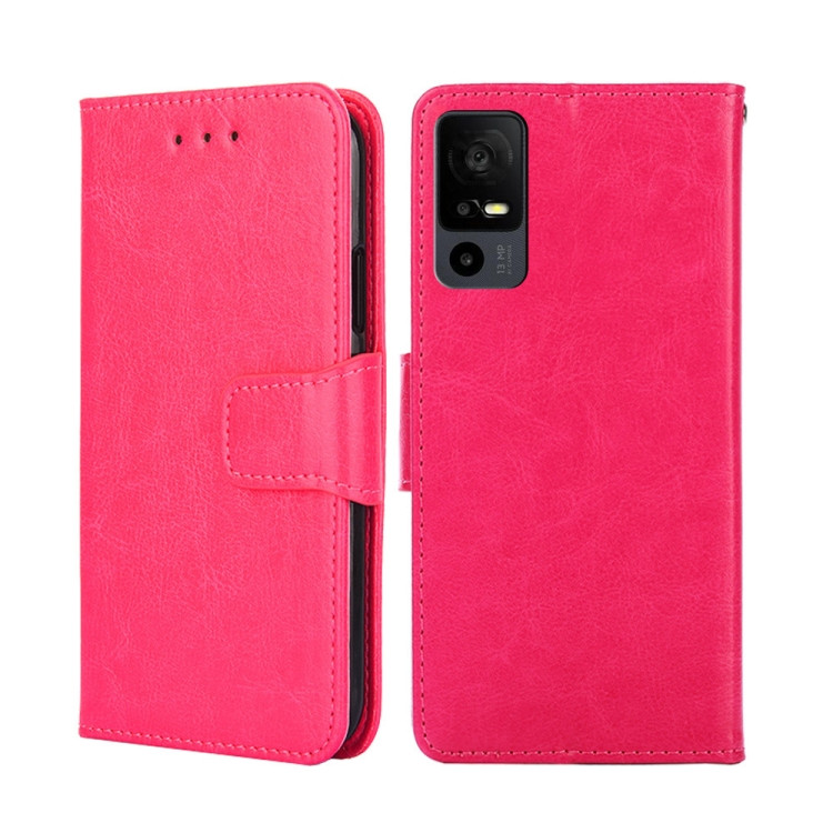 TCL 40 XE 5G / 40X 5G T601D Crystal Texture Leather Phone Case - Rose Red TCL 40 XE 5G / 40X 5G T601D Crystal Texture Leather Phone Case - Rose Red