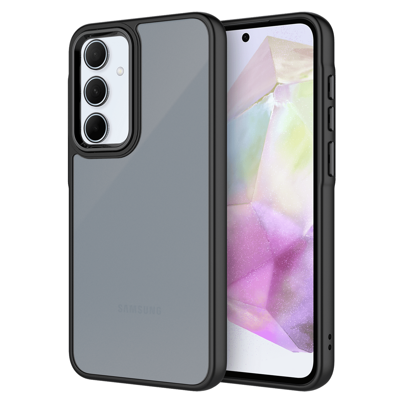 AMPD - TPU / Acrylic Smoke Translucent Case for Samsung Galaxy A35 5G - Black Bumper AA-A355G-ACRYLICSMOKE-BLK AMPD - TPU / Acrylic Smoke Translucent Case for Samsung Galaxy A35 5G - Black Bumper AA-A355G-ACRYLICSMOKE-BLK