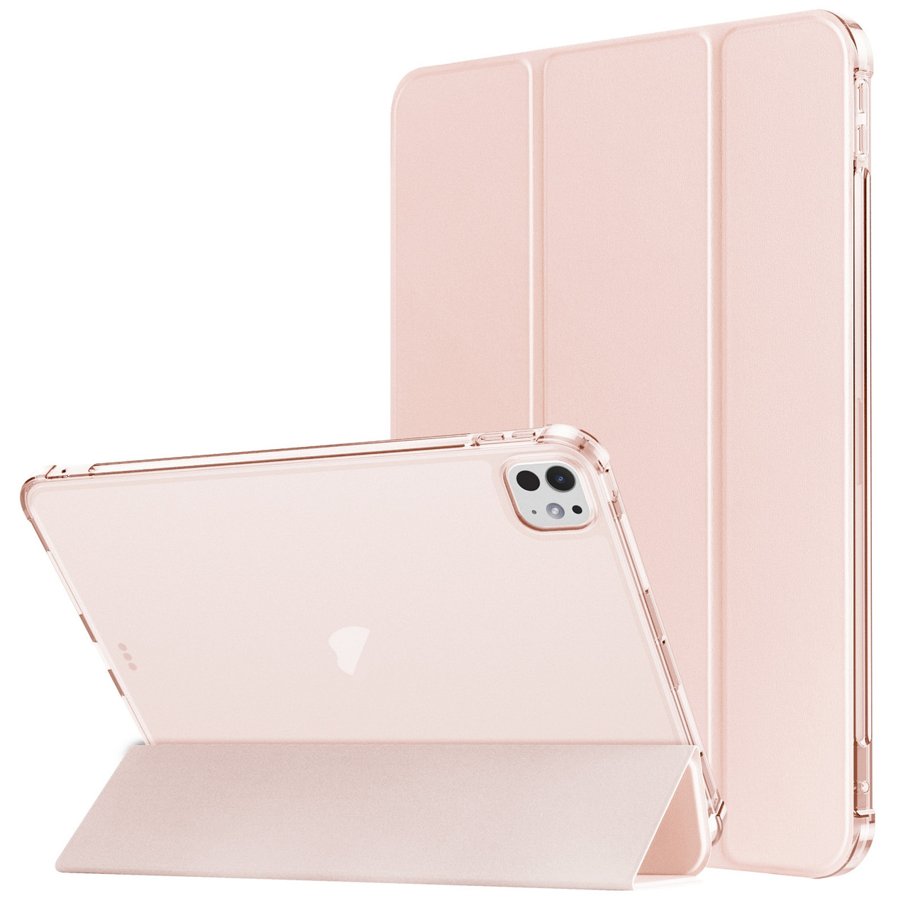 iPad Pro 11 2024 Tri-fold Holder TPU Cover Frosted Leather Smart