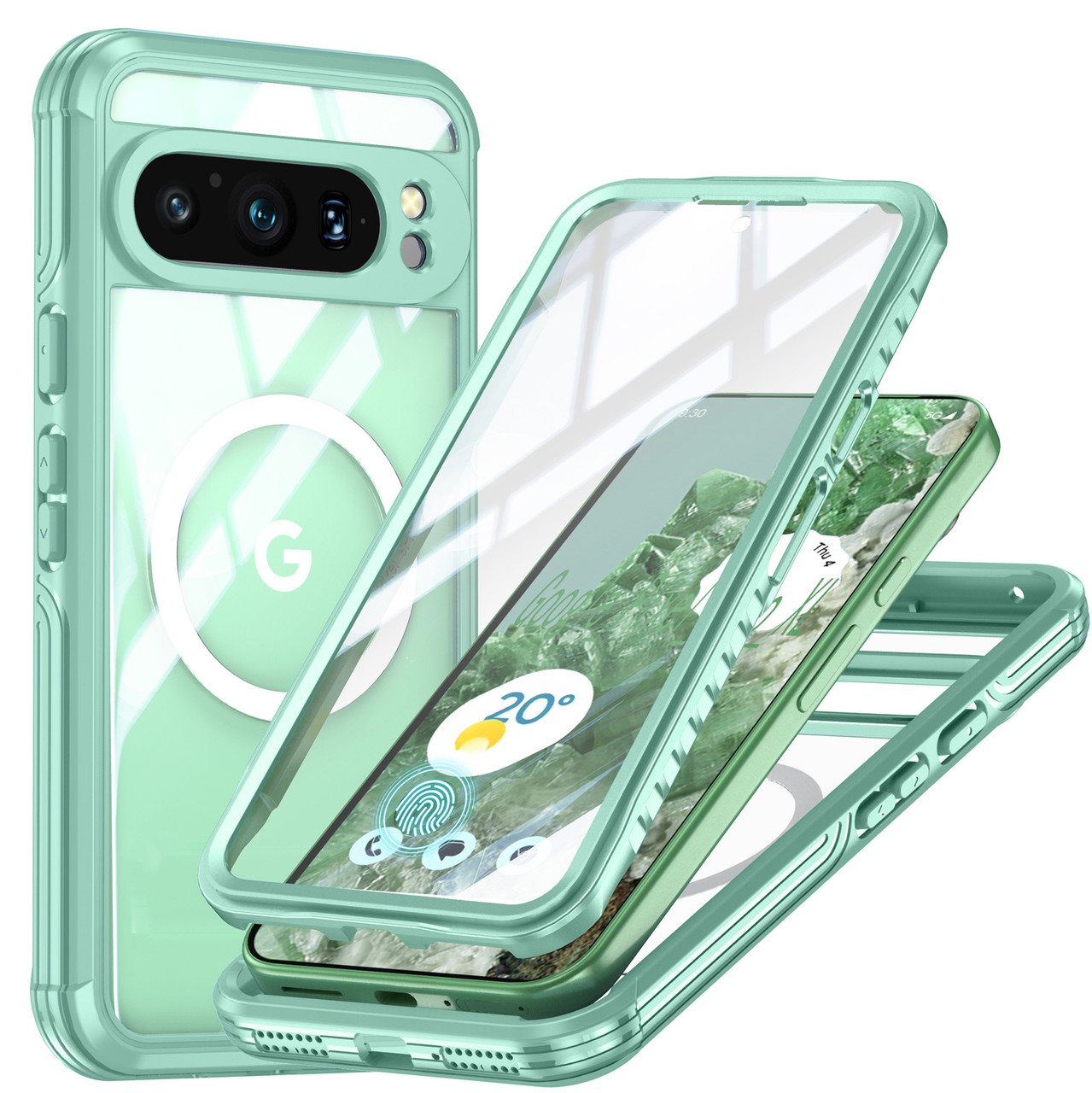 【新品同様】【カバー付き】Google Pixel 9 Green Google Pixel 9 / 9 Pro RedPepper Transparent IP65 Life Waterproof