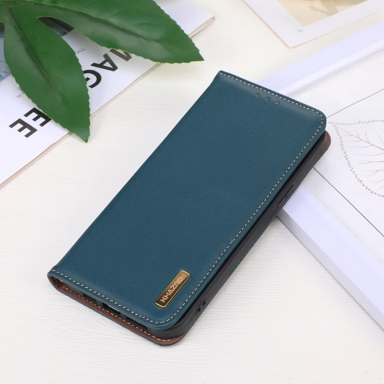 Google Pixel 9 KHAZNEH Nappa Top Layer Cowhide Leather Phone Case - Green