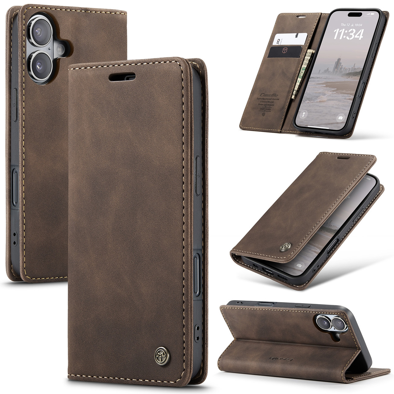 iPhone 16 CaseMe 013 Multifunctional Horizontal Flip Leather Phone