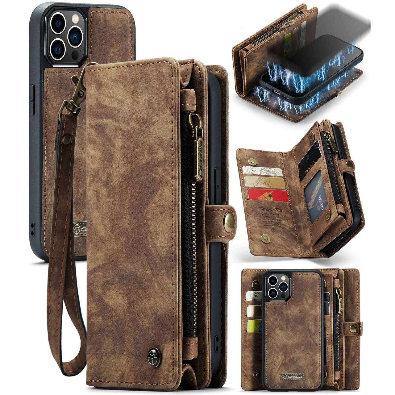 iPhone 12 Pro Max CaseMe 008 Detachable Multifunctional Wallet