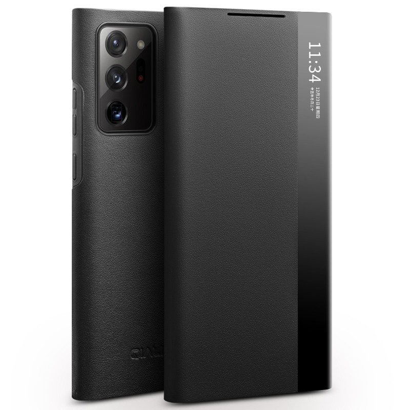 Samsung Galaxy Note20 Ultra QIALINO Genuine Leather Side Window