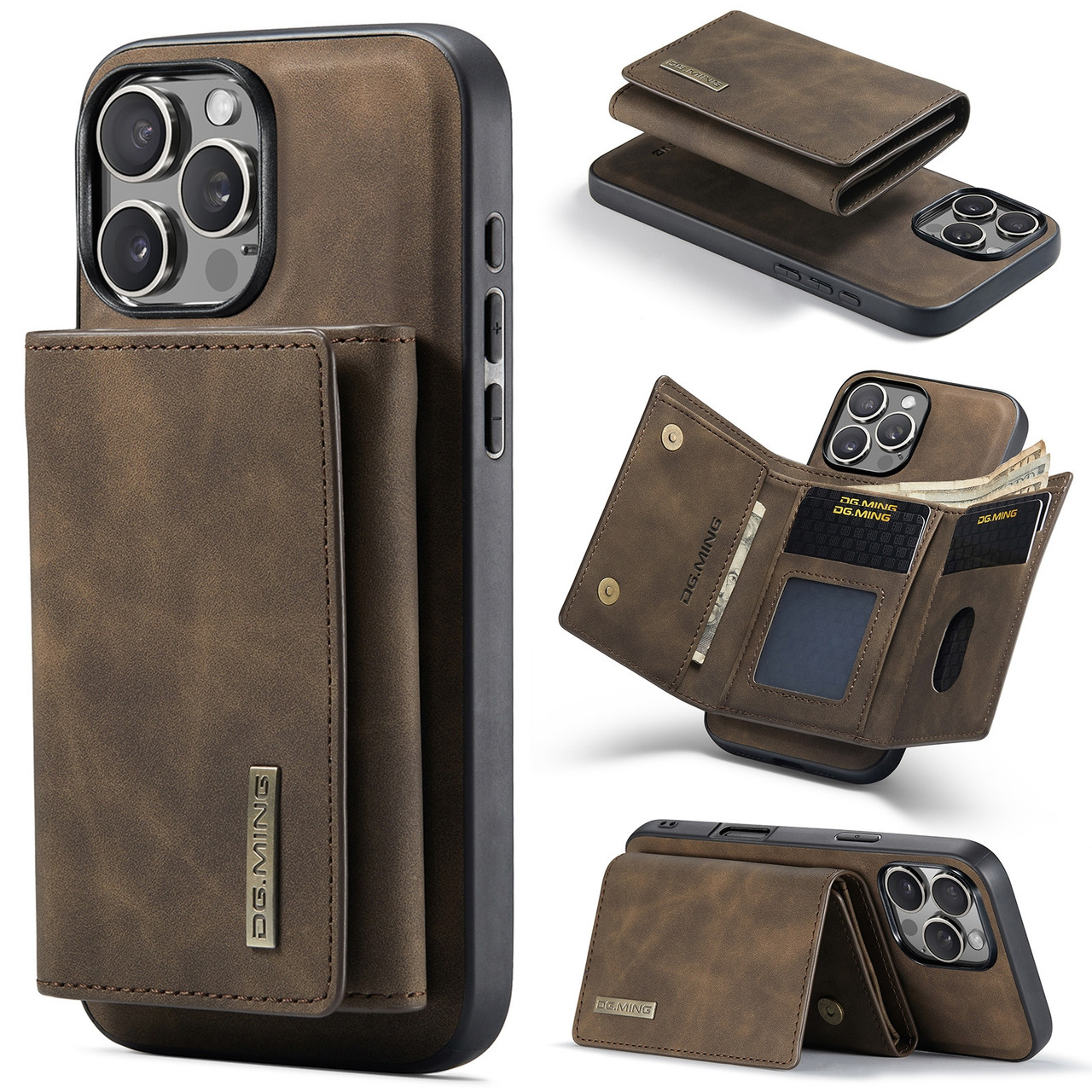 iPhone 16 Pro Max DG.MING M1 Series 3-Fold Multi Card Wallet
