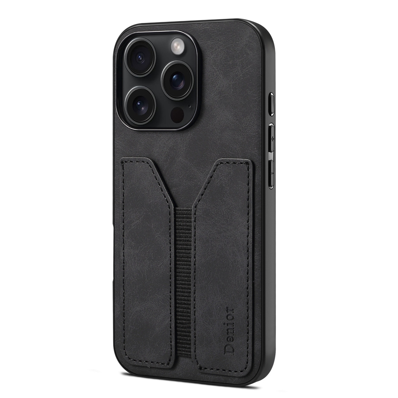 iPhone 16 Pro Max Denior D07 DV Elastic Card Slot PU Back Cover