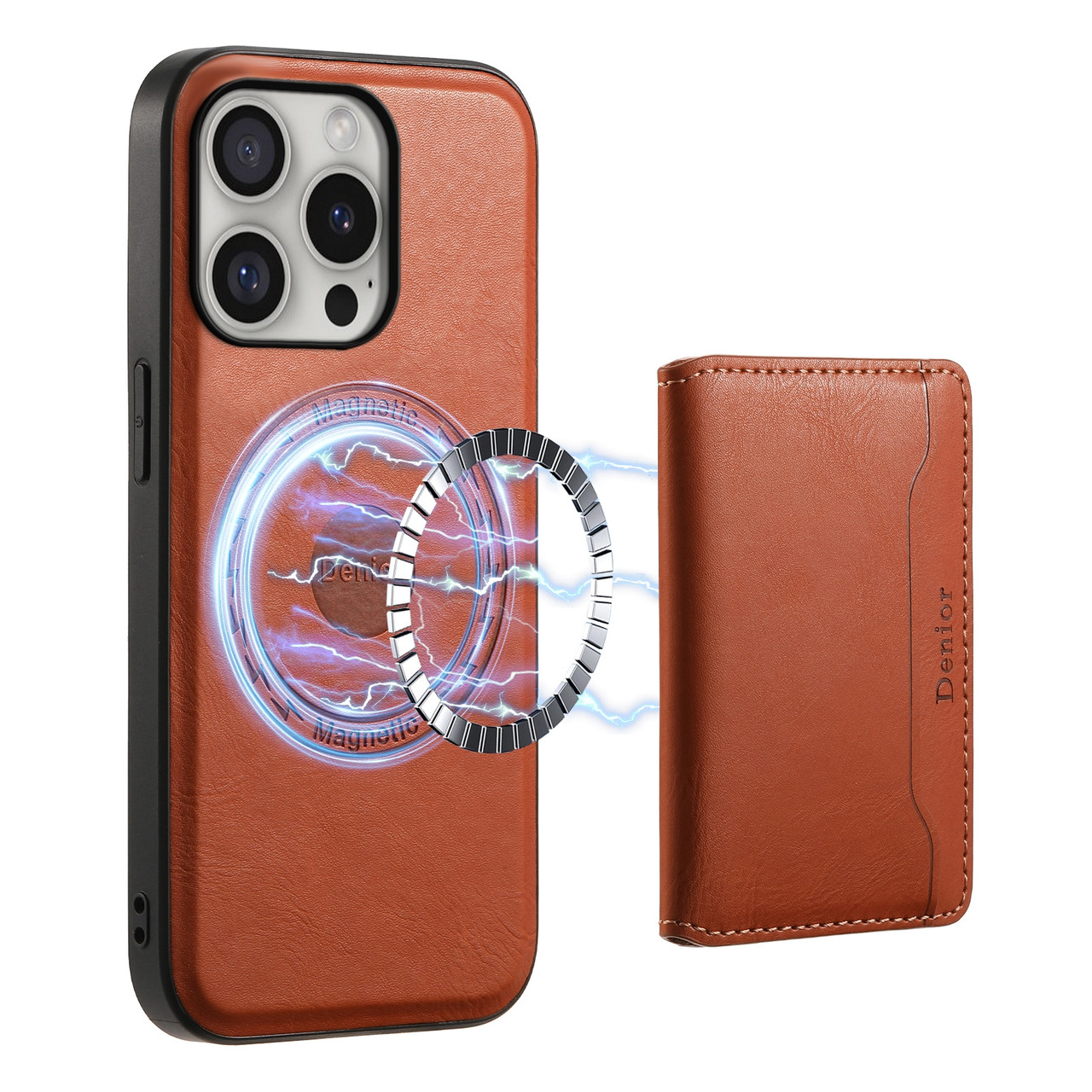 iPhone 16 Pro Denior Cowhide Texture Leather MagSafe Detachable