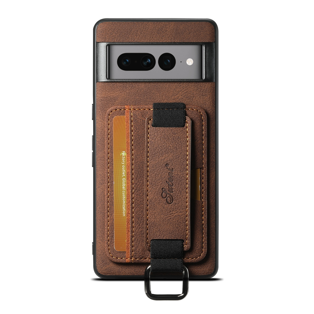 Google Pixel 7 Suteni H13 Litchi Leather Wrist Strap Wallet Back Phone Case - Brown Google Pixel 7 Suteni H13 Litchi Leather Wrist Strap Wallet Back Phone Case - Brown
