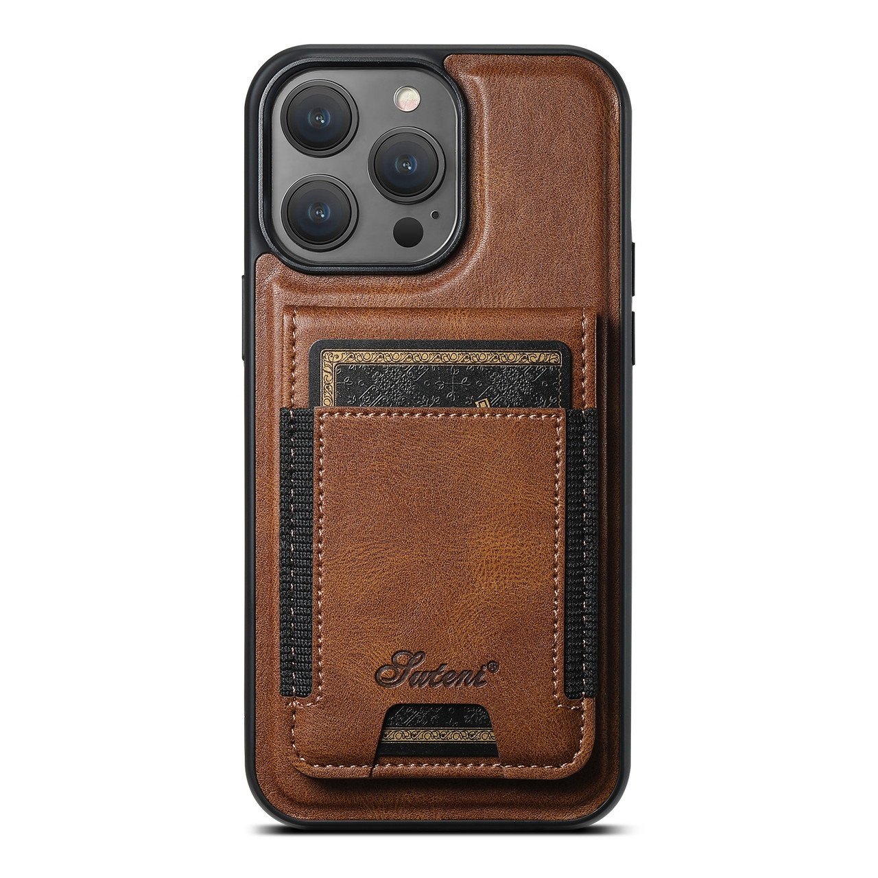 iPhone 16 Pro Suteni H17 Oil Eax Leather MagSafe Detachable Wallet