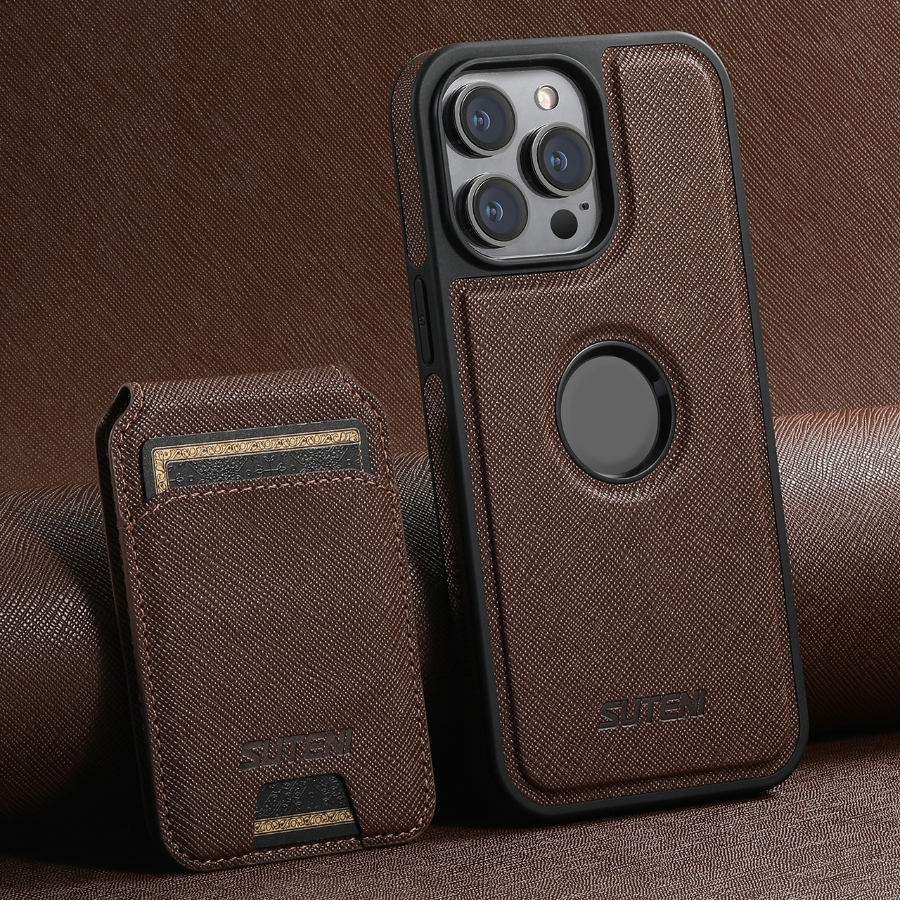 iPhone 14 Pro Max Suteni M2 Cross-Grain MagSafe Vertical
