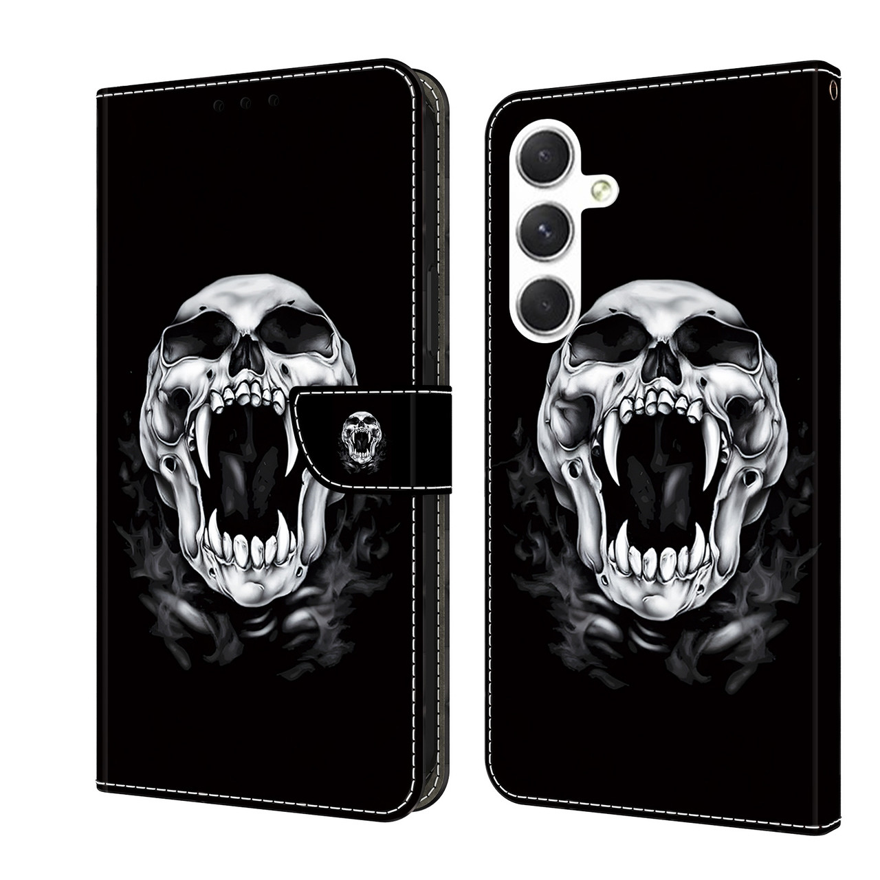 Samsung Galaxy A16 5G Crystal Painted Leather Phone case - Skull