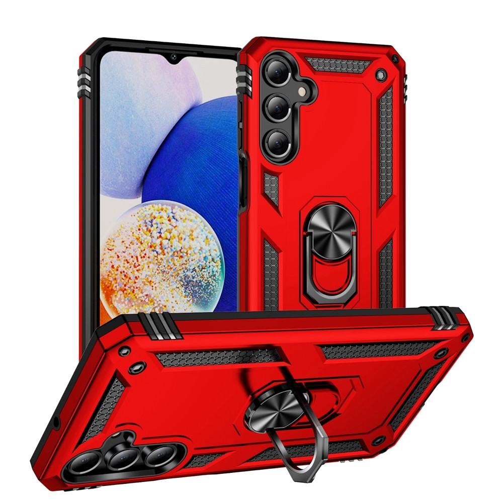 Samsung Galaxy A16 5G Shockproof TPU + PC Phone Case with Holder - Red