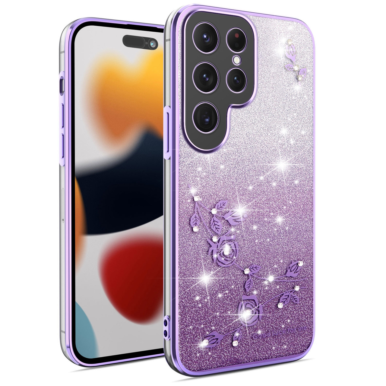 Samsung Galaxy S25 Ultra 5G Gradient Glitter Flower All-inclusive