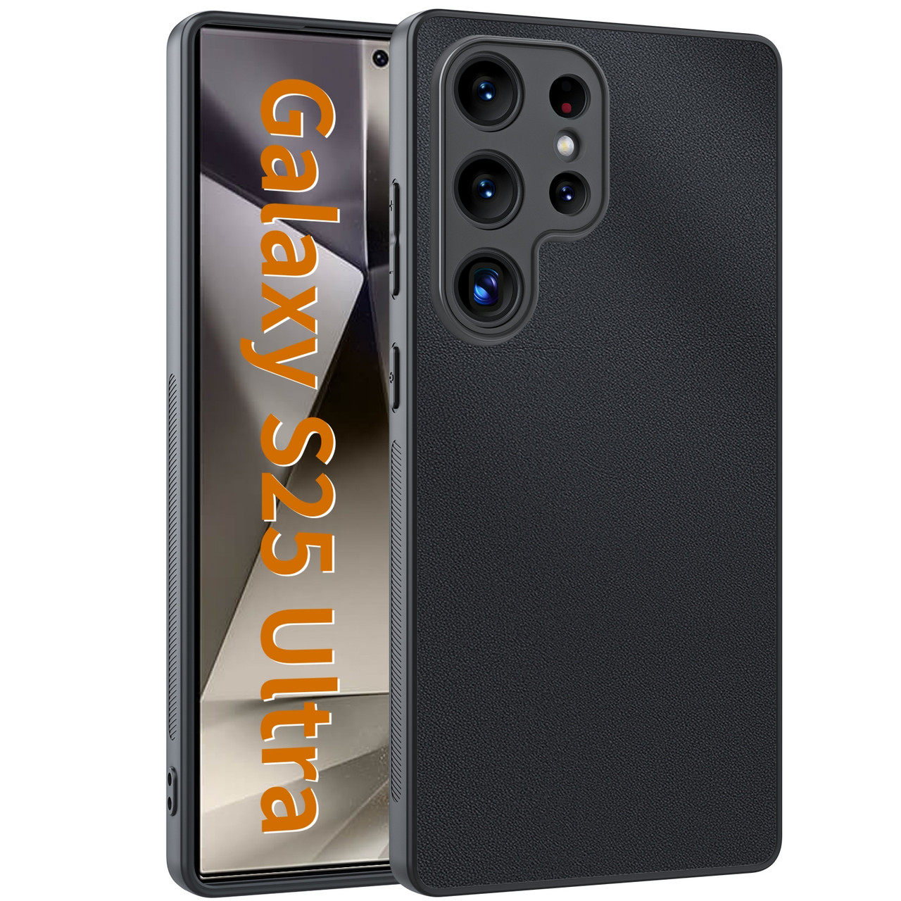 Samsung Galaxy S25 Ultra 5G Ultra-thin Plain Skin Leather Phone Case - Black Samsung Galaxy S25 Ultra 5G Ultra-thin Plain Skin Leather Phone Case - Black