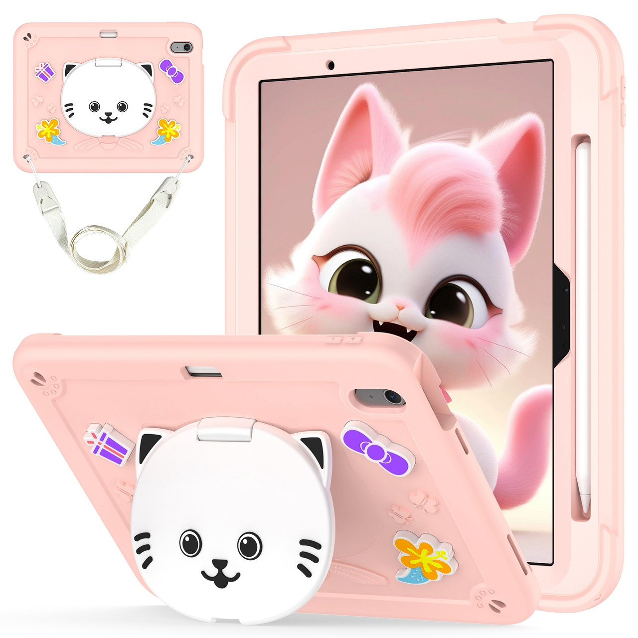 iPad Air 11 2025 / 2024 Cat Holder Silicone Hybrid PC Tablet Case