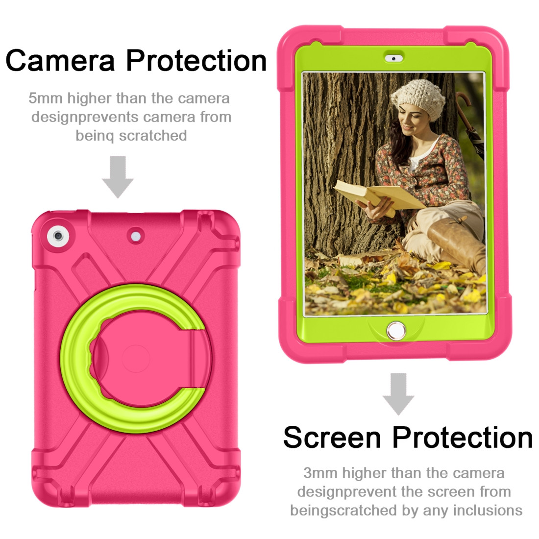 Pc Case Normal iPad 10.2 EVA + PC Flat Protective Shell with 360 ° Rotating Bracket ...