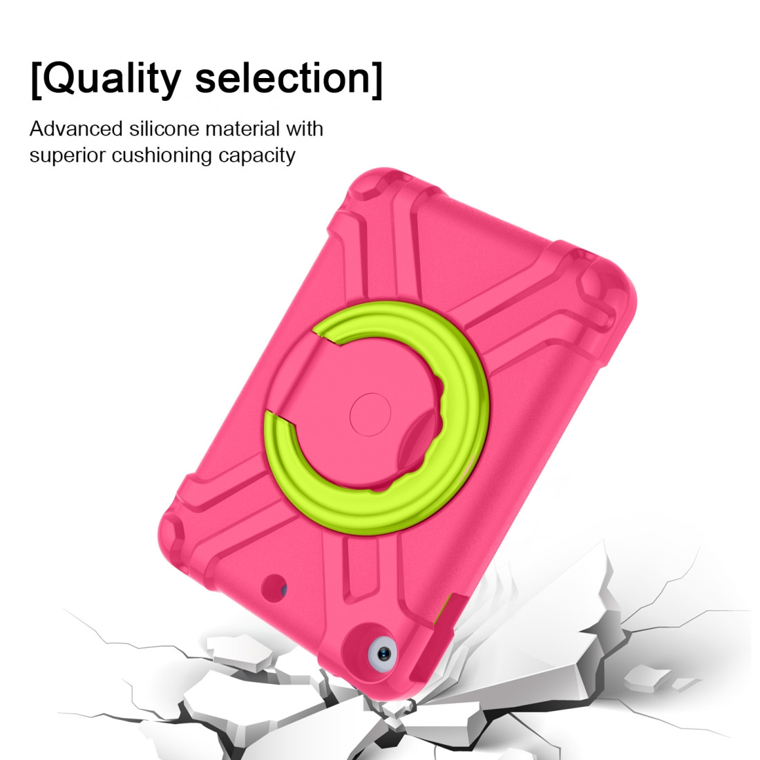 iPad 10.2 EVA + PC Flat Protective Shell with 360 ° Rotating Bracket ...