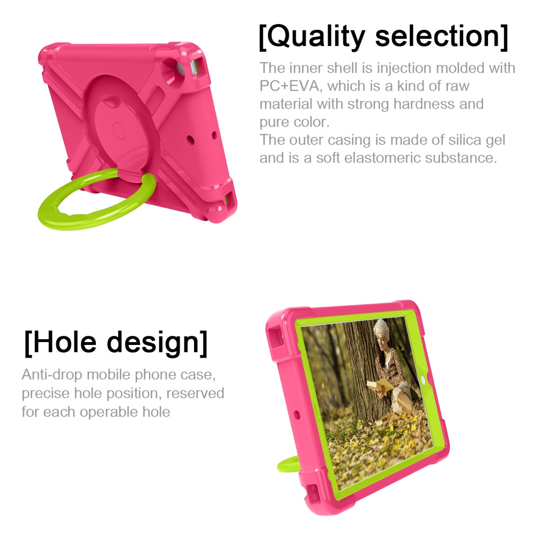 Pc Case Normal iPad 10.2 EVA + PC Flat Protective Shell with 360 ° Rotating Bracket ...