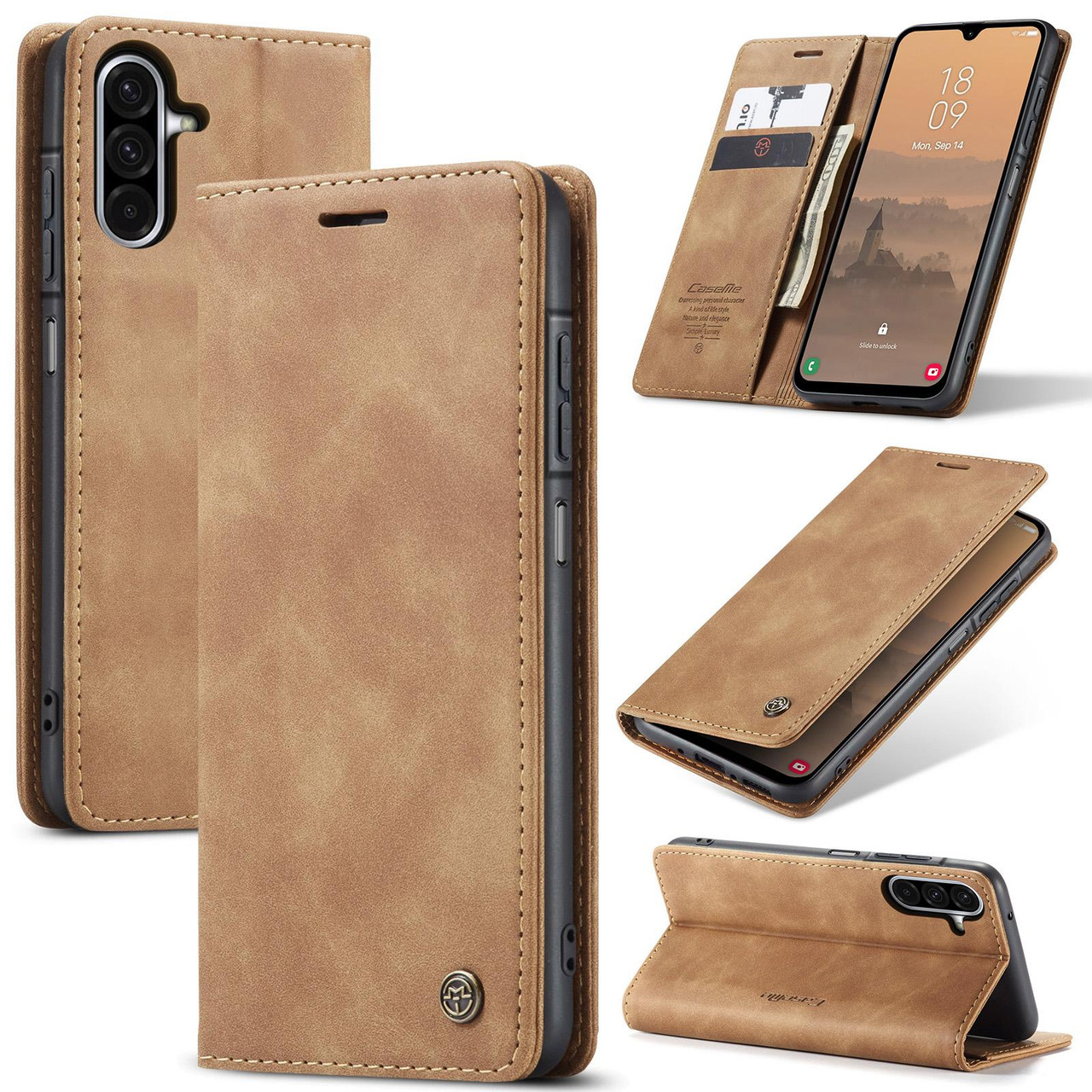 Samsung Galaxy A26 CaseMe 013 Multifunctional Horizontal Flip Leather Phone Case - Brown Samsung Galaxy A26 CaseMe 013 Multifunctional Horizontal Flip Leather Phone Case - Brown