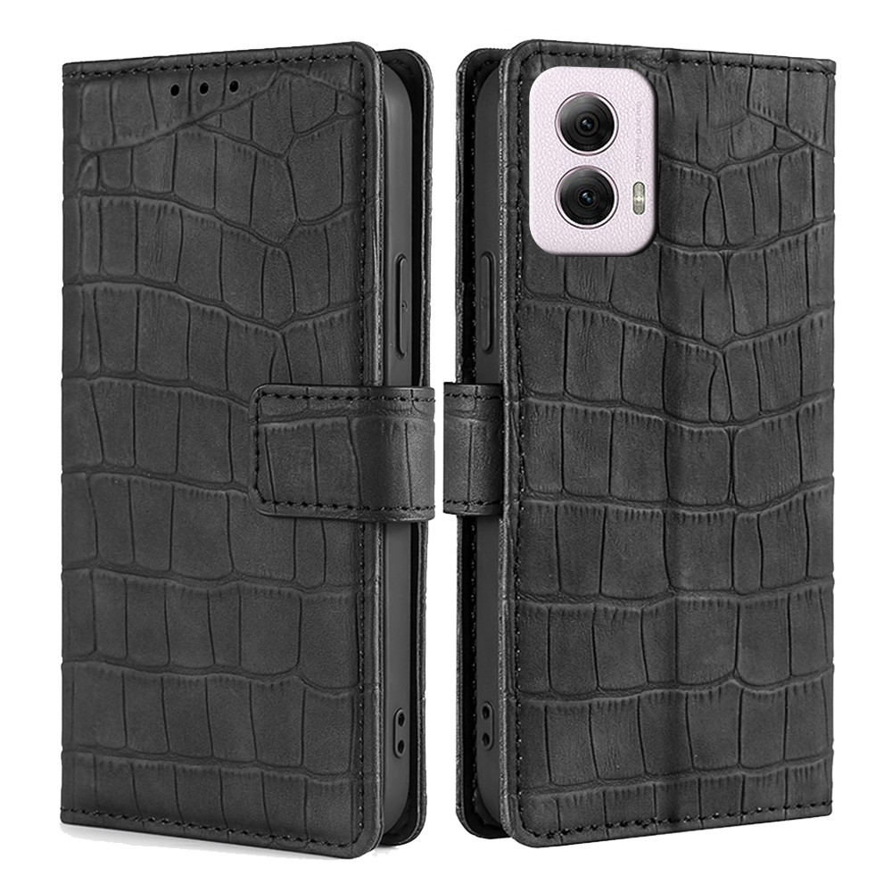 Moto G Power 5G 2024 Skin Feel Crocodile Magnetic Clasp Leather
