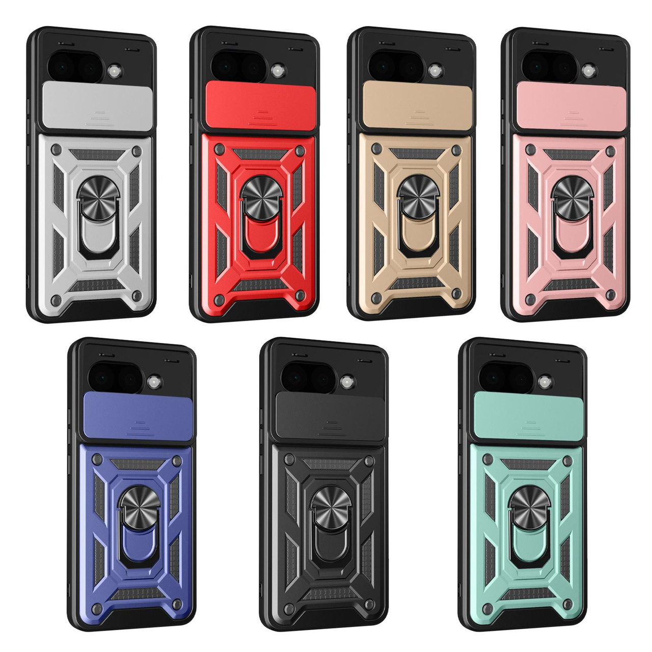 Google Pixel 9a Sliding Camera Cover Design TPU+PC Phone Case - Blue
