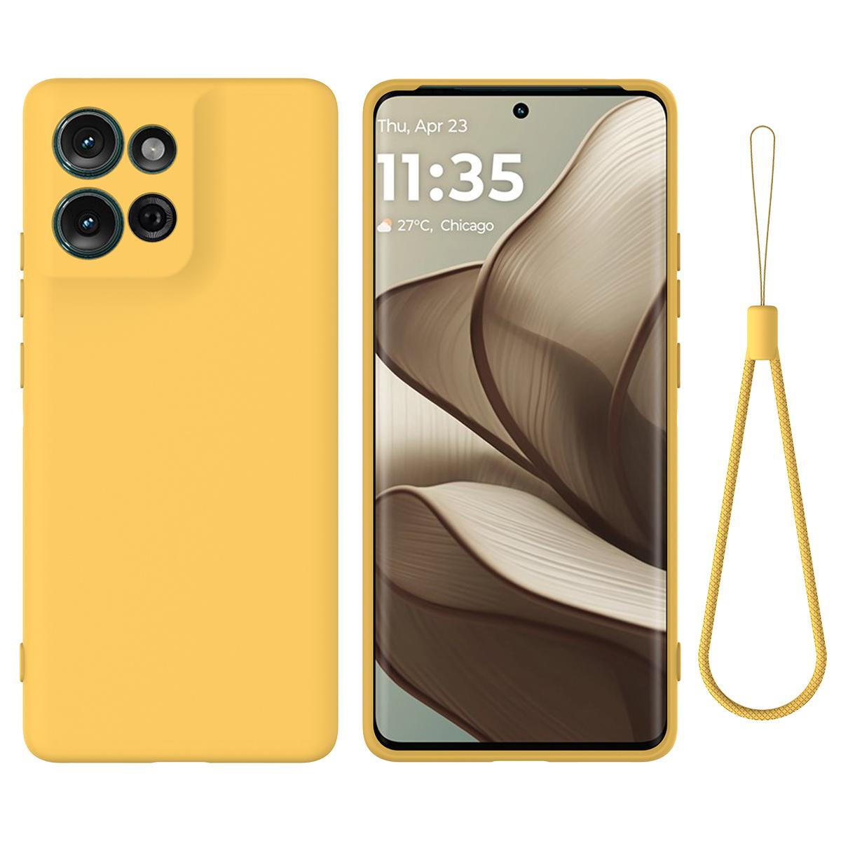 Moto G Power 2025 Solid Color Liquid Silicone Dropproof Full Coverage Phone  Case - Yellow