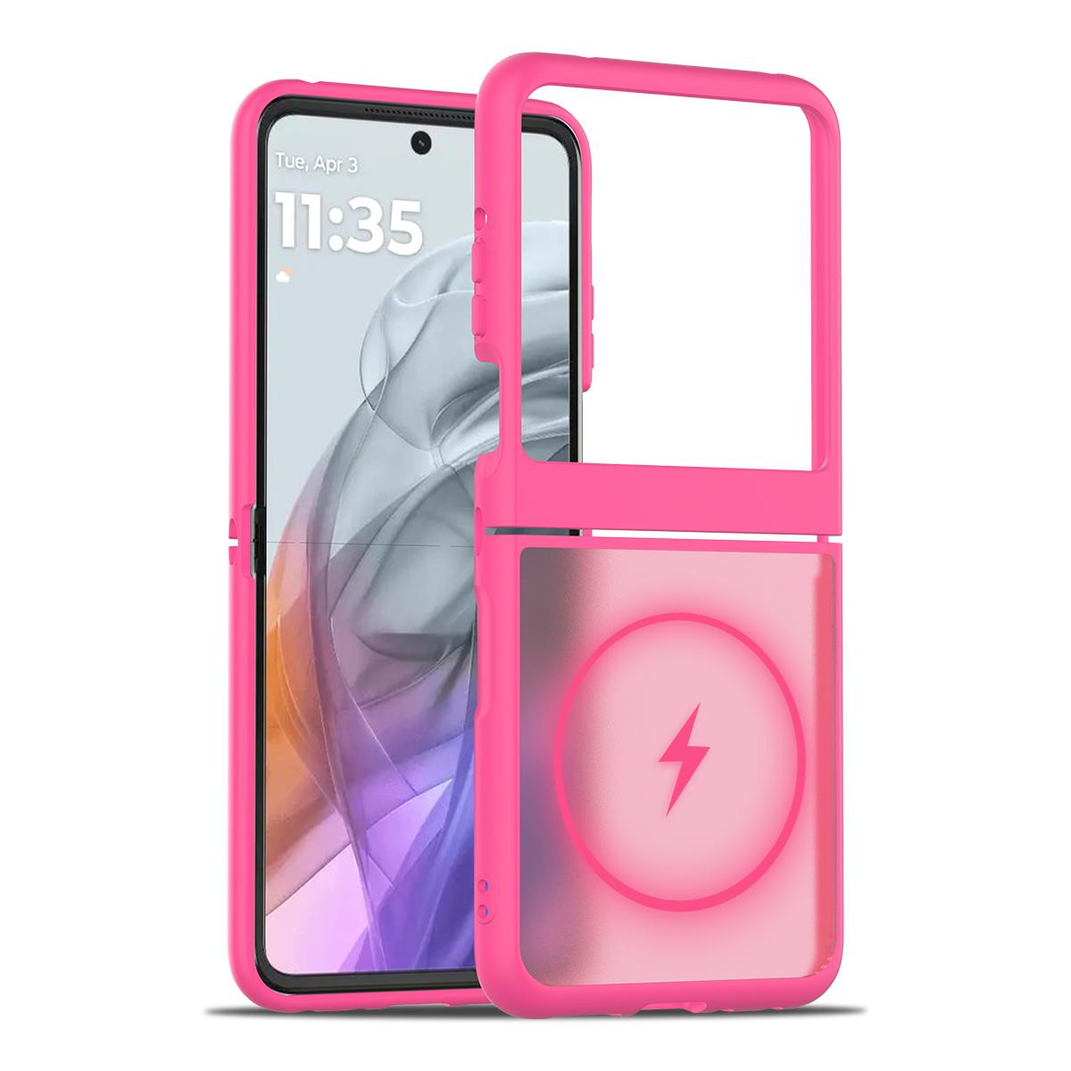 Motorola Razr 2025 Skin Feel TPU Hybrid PC MagSafe Phone Case - Rose Red Motorola Razr 2025 Skin Feel TPU Hybrid PC MagSafe Phone Case - Rose Red