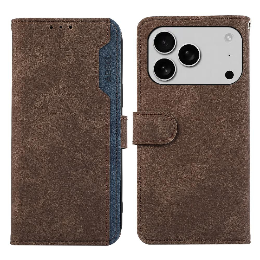 iPhone 17 Pro Max ABEEL Color Block Magnetic RFID Leather Phone