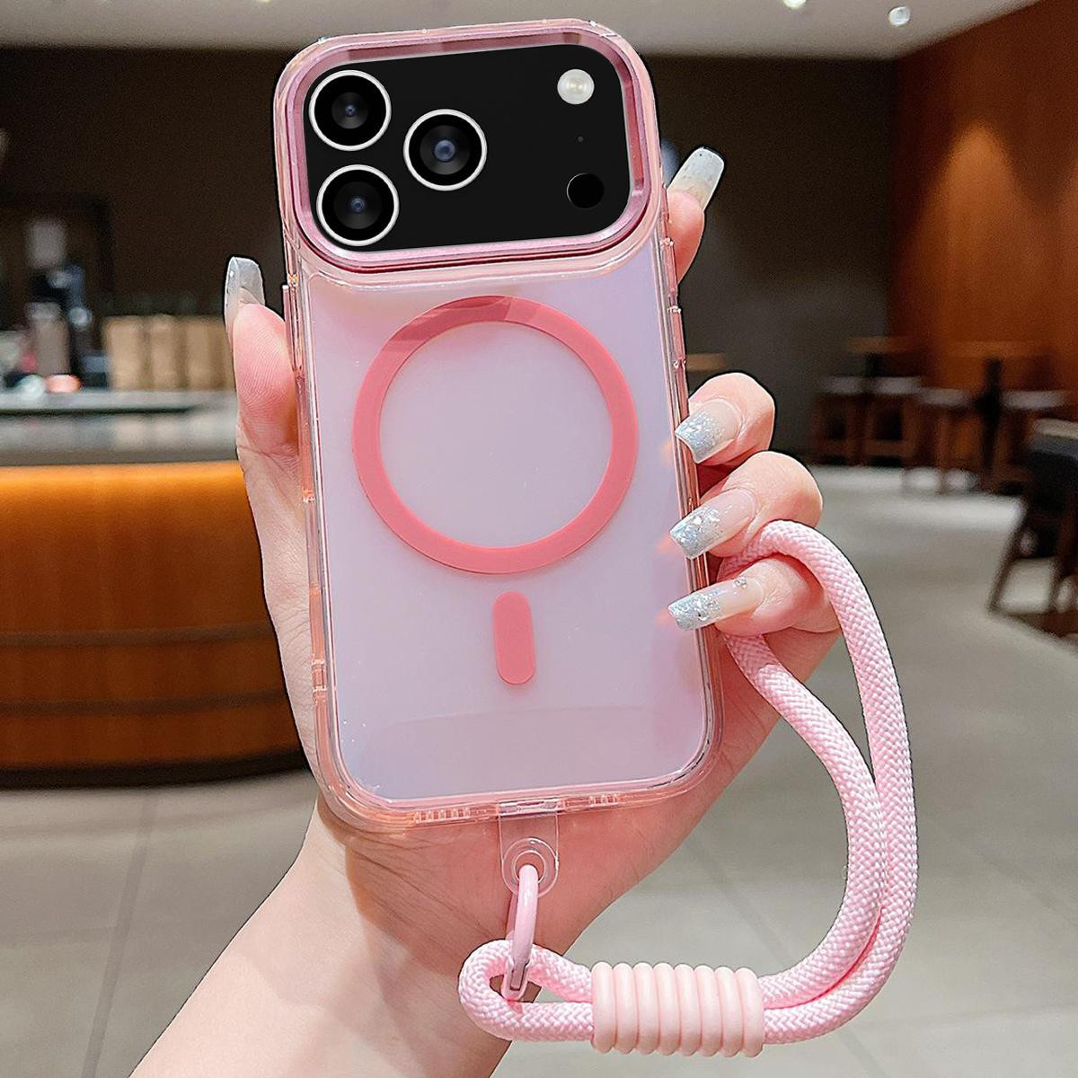 Custype iphone 17 pro max ケース ピンク マゼンダ iPhone 17 Pro Max Bright Shadow Magsafe Discoloration Phone Case