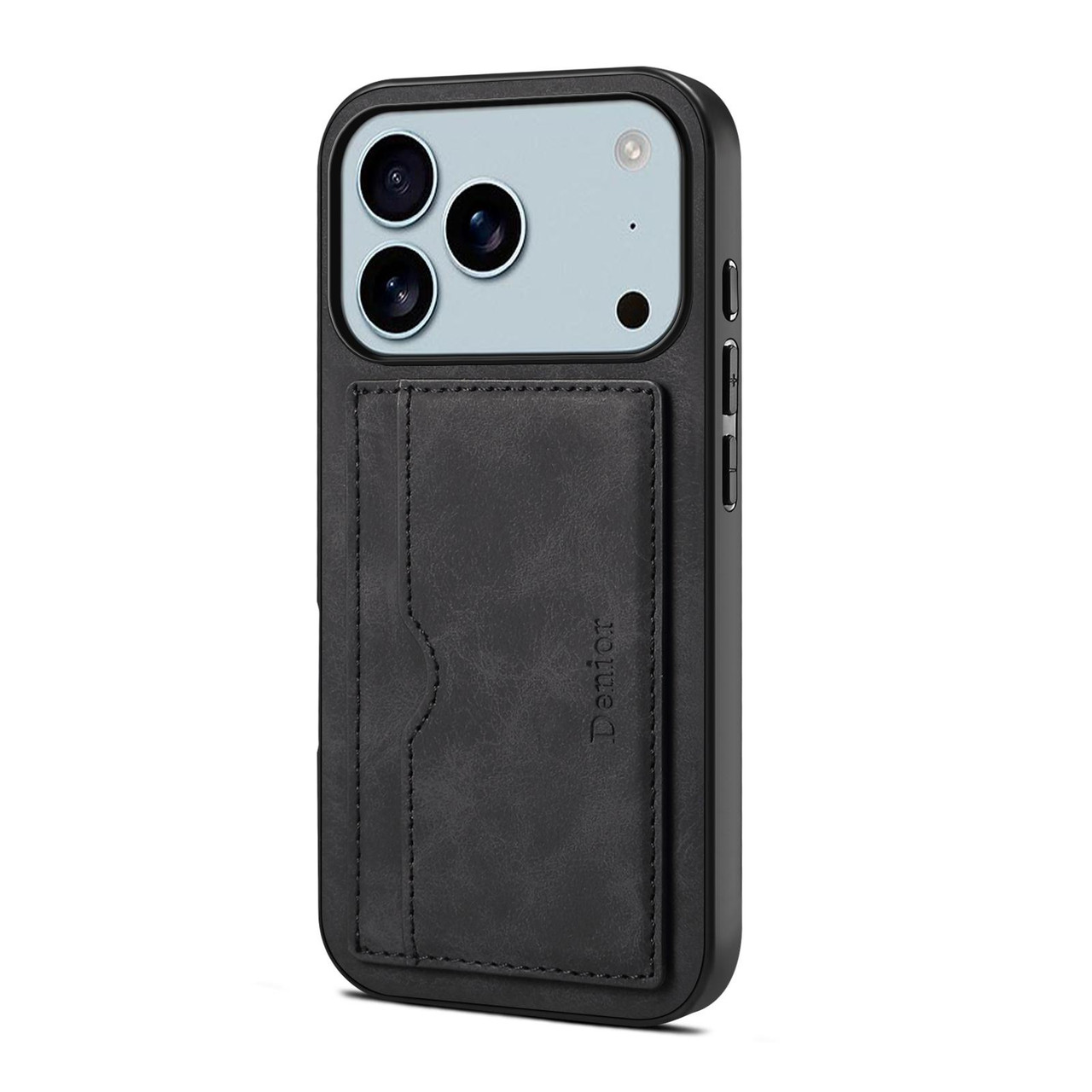 iPhone 17 Pro Max Denior D08 PU Single Card Slot Holder Phone Case