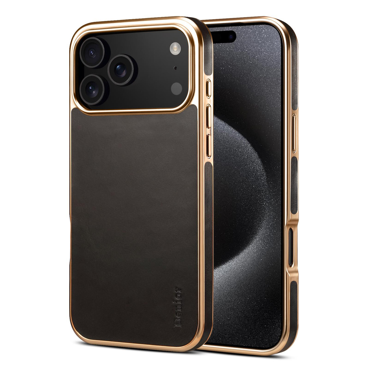 iPhone 17 Pro Max Denior Oil Wax Leather Electroplating Phone Case