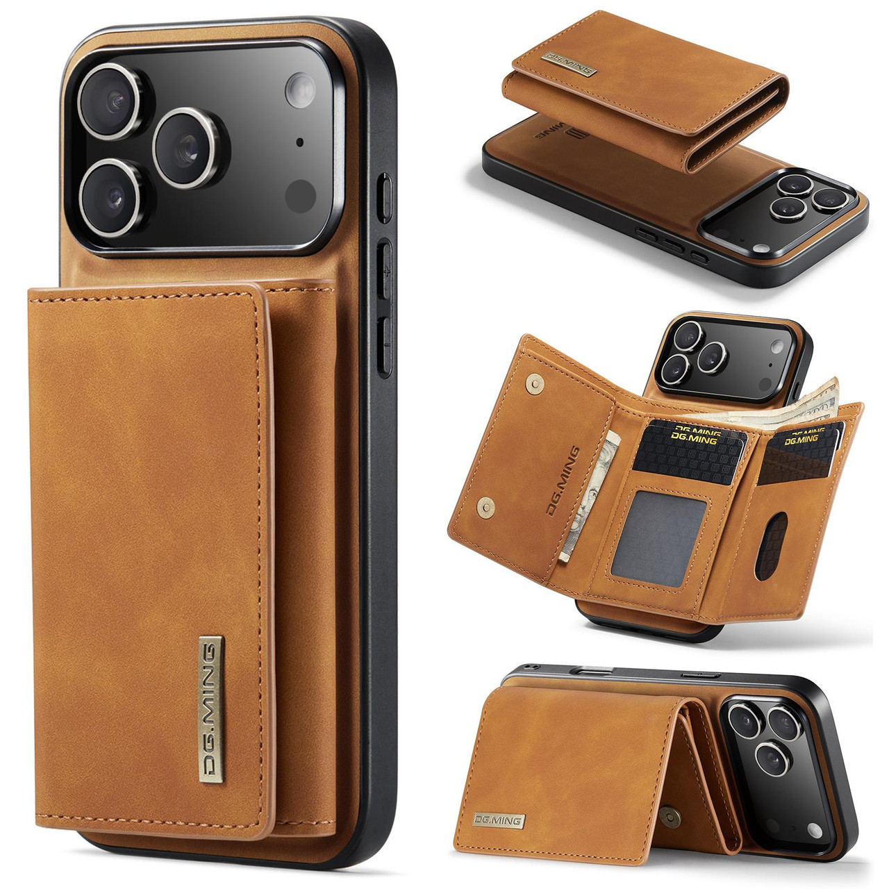 iPhone 17 Pro Max DG.MING M1 Series 3-Fold Multi Card Wallet