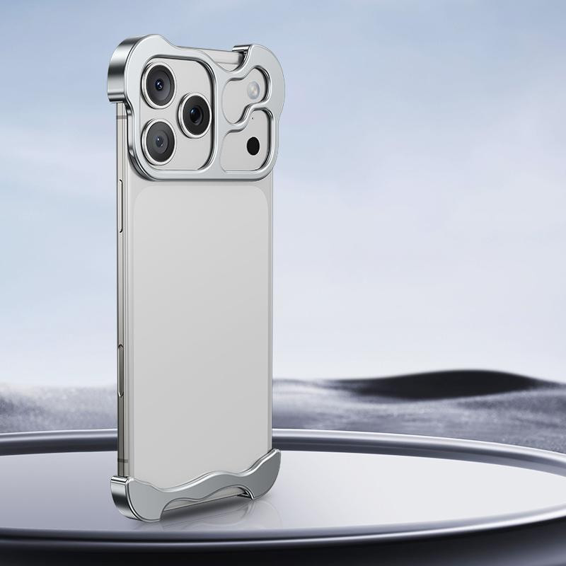 iPhone 17 Pro Max Frameless Metal Corner Pad Phone Case with Lens