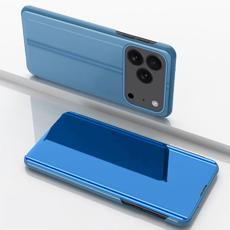 iPhone 17 Pro Max Plated Mirror Horizontal Flip Leather Phone Case