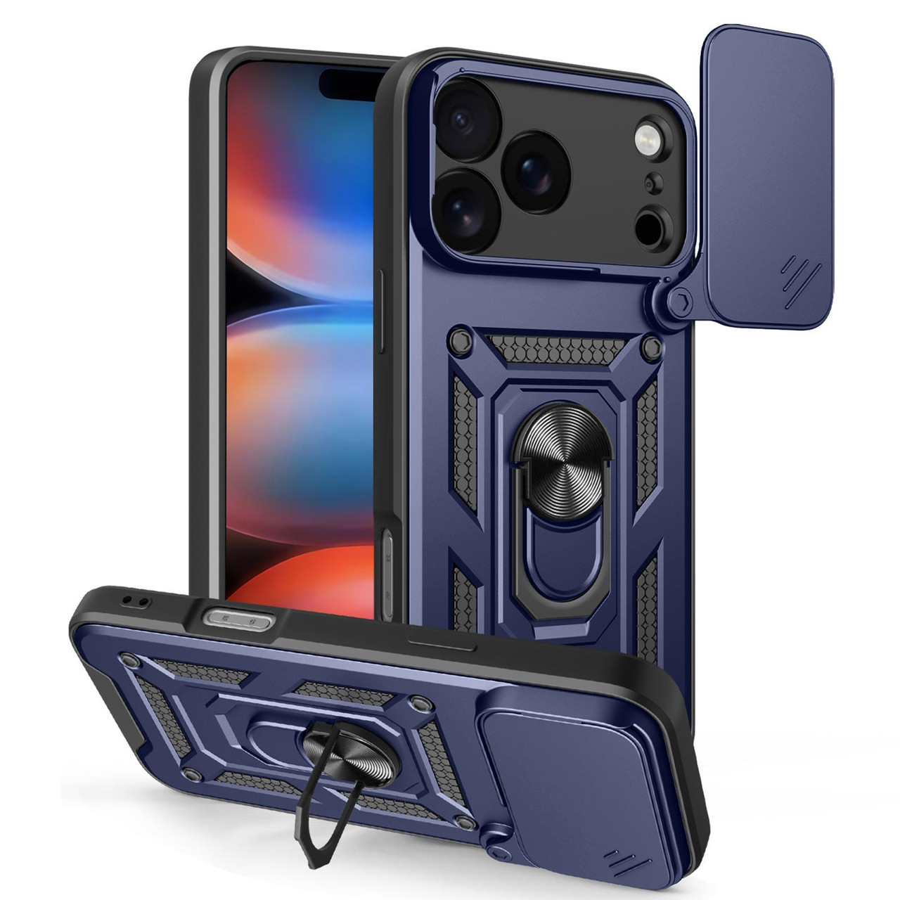iPhone 17 Pro Max Sliding Camera Cover Design TPU+PC Phone Case - Blue