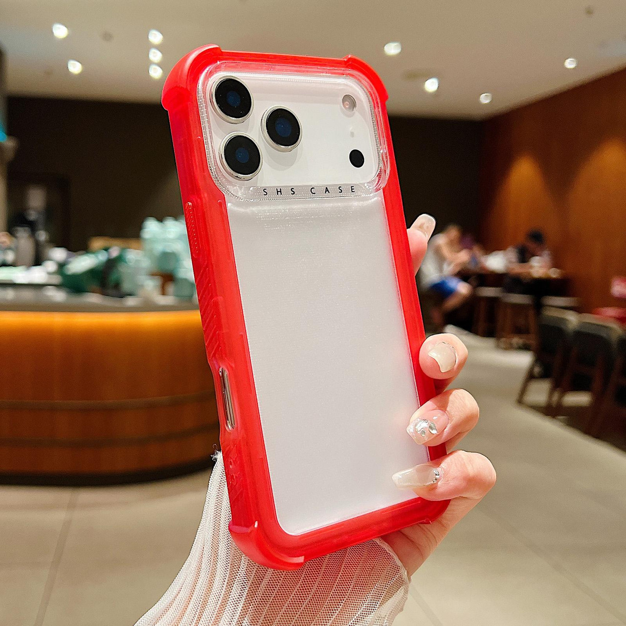 iPhone 17 Pro Max Transparent Matte TPU Hybrid PC 3-in-1 Phone Case - Orange