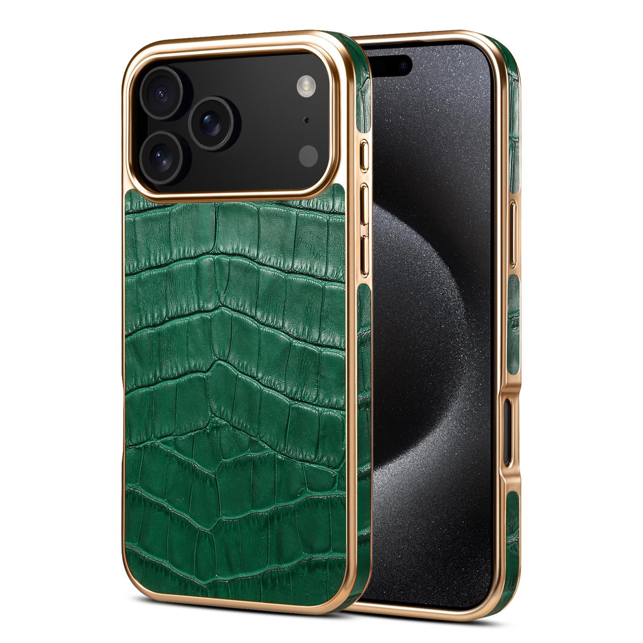iPhone 17 Pro Denior Crocodile Texture Genuine Leather