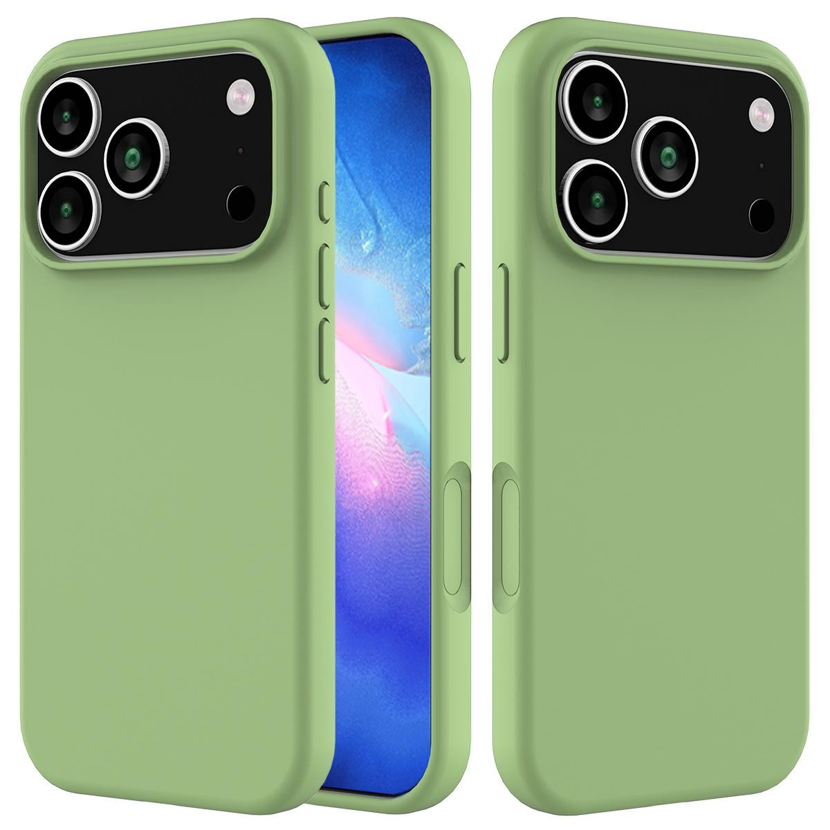 iPhone 17 Pro Solid Color Silicone Phone Case - Mint Green