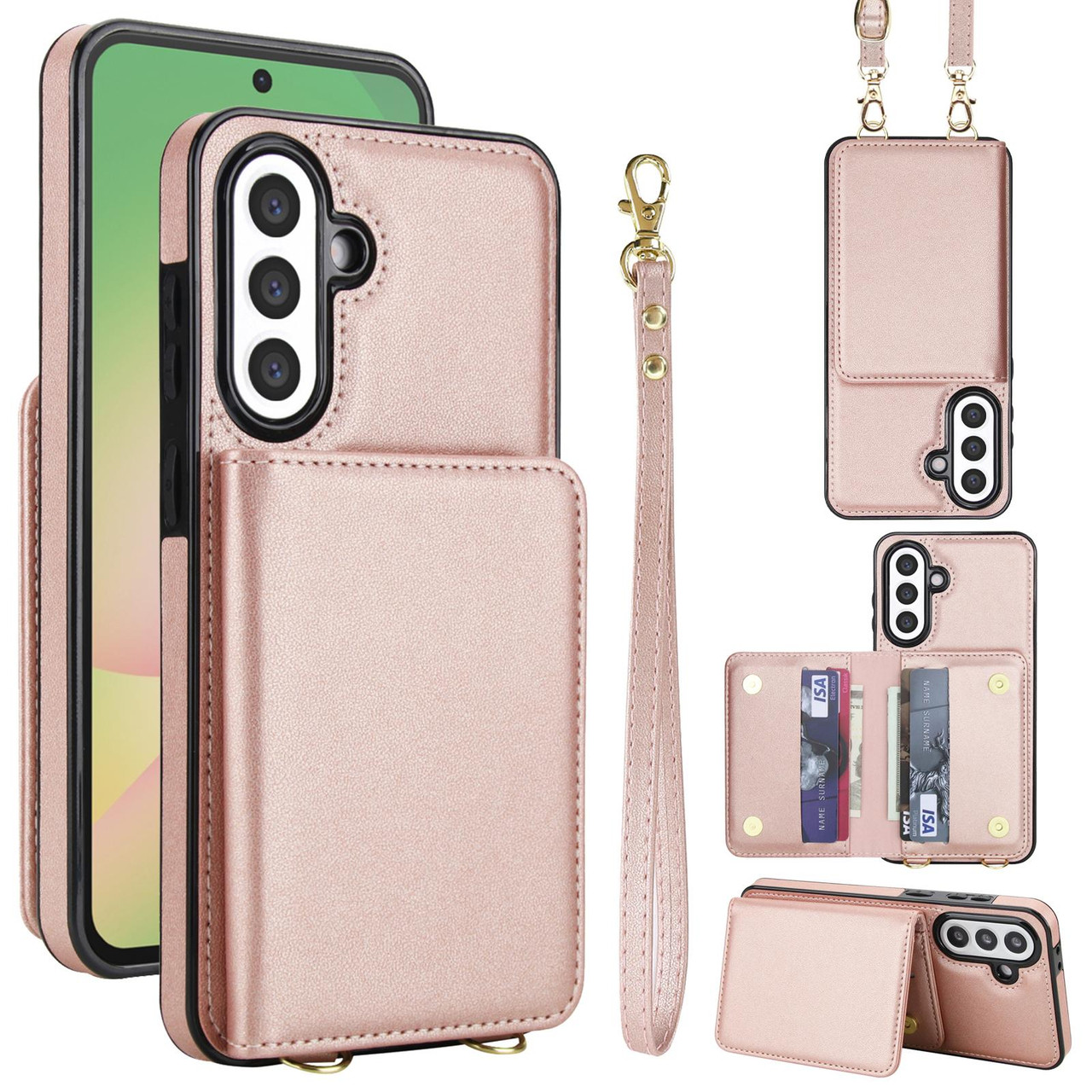 Samsung Galaxy A56 5G Crossbody Dual-buckle Wallet RFID Back