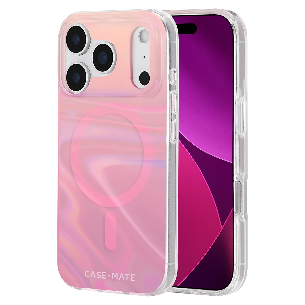 Case-mate - Peach Bubble Magsafe Case for Apple iPhone 17 Pro - Peach Iridescent Case-mate - Peach Bubble Magsafe Case for Apple iPhone 17 Pro - Peach Iridescent