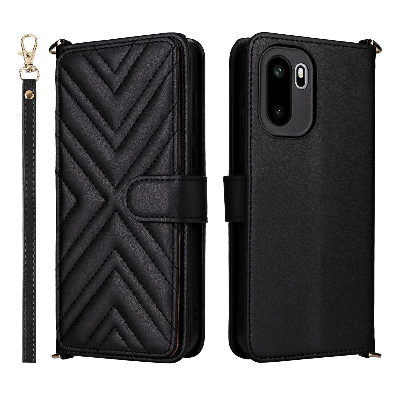 【グローバル版】OnePlus 15R 12/256 ブラック 純正ケース付き OnePlus 15R Multifunctional 6-Card Slots Leather Phone Case with