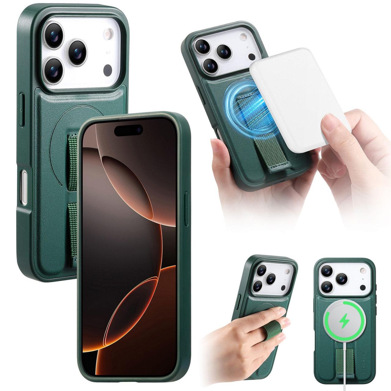 iPhone 17 Pro Max CaseNeo Finger Grip Wristband MagSafe Back Phone
