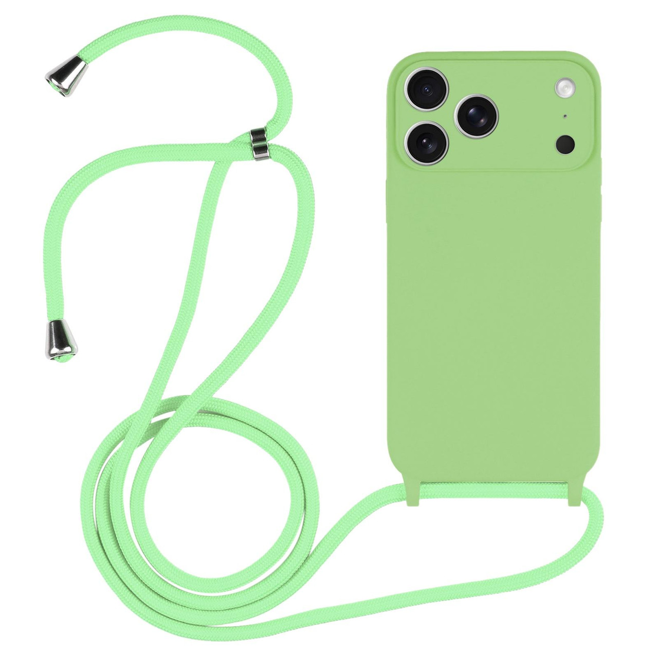 iPhone 17 Pro Max Crossbody Lanyard Liquid Silicone Case - Matcha